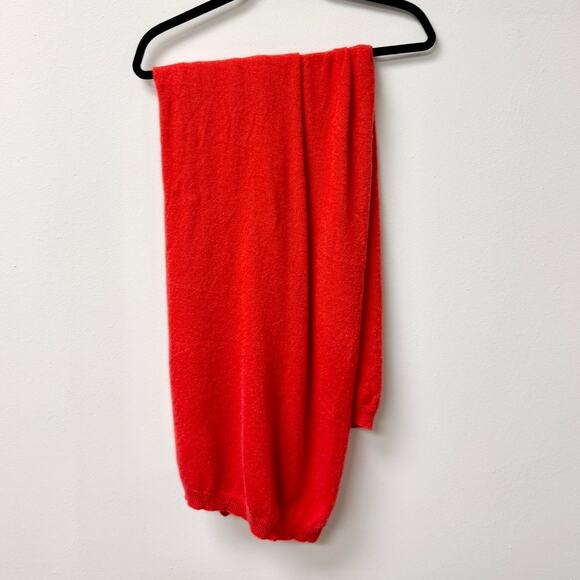 Lisa Perry x BARNEY New York 100% Cashmere Rectangular Scarf Orange One Size - Picture 1 of 3